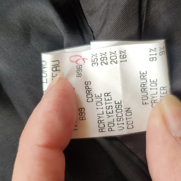 Vintage Sharagano Black Velvet faux fur trim long coat - Picture 12 of 12